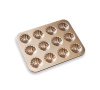 Ponixa Bandeja para Hornear Antiadherente Molde para Hornear de Acero al Carbono (12 Cavity Madeleine Baking Pan)