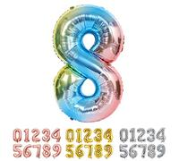 Ponmoo Foil Globo Azul Número 8, Gigante Numeros 0 1 2 3 4 5 6 7 8 9 10-19 20-29 30-39 40 50 60 70 80 90 100, Grande Globos Decoración para La Boda Aniversario y Cumpleaños Fiestas