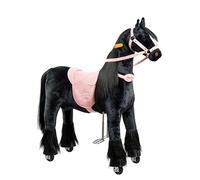 Ponnie - Caballo de sillín para niños de 5 a 12 años, Talla M, Caballo mecánico con Ruedas, Apto para niños a Partir de 5 años, sillín extraíble, Melena de peinar, máximo 50 kg