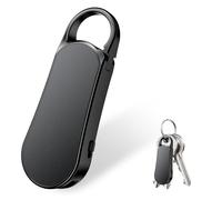 Ponovo Mini grabadora de voz de 64 GB: diseño de llavero, carcasa de metal, operación con un botón, calidad de sonido Hi-Fi de 1536 kbps, batería de 35 horas de duración, grabación activada por voz