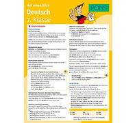PONS Deutsch 7. Klasse auf einen Blick: Die kompakte Übersicht für das ganze Schuljahr. 6 Seiten laminiert zum Aufklappen