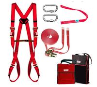 PONSA KIT PROFESIONAL ARNES Completo + LINEA DE VIDA 20 m - ARNÉS DE SEGURIDAD para trabajo en altura con 2 puntos de anclaje, cinta de amarre, 2 mosquetones y linea de vida horizontal de 20m.