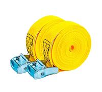 PONSA T35 - Lote 2 Cinchas de Amarre con trinquete 35 mm. Longitud 4 Metros - Correa de Amarre con Rotura 500 kg - 1000 kg (en Forma de aro)