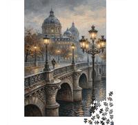 Pont NeufRompecabezas Premium 1000 Piezas Cartón Grueso París Antistrés Adultos, Entretenimiento Familiar, Regalo Ideal para Días De Lluvia 70x50cm/1000pcs