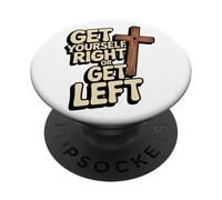 Ponte Bien o déjate Llevar por la Izquierda/Rapto Cristiano PopSockets PopGrip Adhesivo