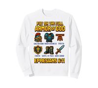 Ponte la Armadura Completa de Dios Efesios 6 Verso de la Biblia Cristiano Sudadera