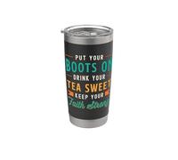 Ponte las botas Bebe tu té Té dulce del sur del país Vaso térmico de acero inoxidable de doble pared