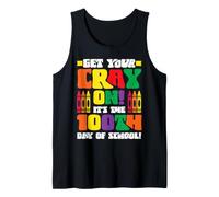 Ponte tu Cray On It's The 100th Day of School Funny Teacher Camiseta sin Mangas