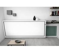 Ponti Divani Drimino Cama Abatible Horizontal, 208 x 110 x 35 cm, Cama Individual 190 x 80 cm (Blanco)