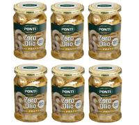 Ponti Zero Olio Funghi Prataioli - Setas de campo sin aceite, champiñones sin grasa, ideal como aperitivo o arranque de 300 g de vidrio
