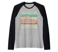 Pontón Capitán Just Call Me Captoon Vintage Camiseta Manga Raglan