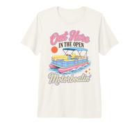 Pontoon Boat Motorboatin out Here In The Open Lake Life Camiseta Premium