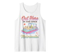 Pontoon Boat Motorboatin out Here In The Open Lake Life Camiseta sin Mangas