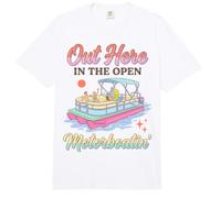 Pontoon Boat Motorboatin out Here In The Open Lake Life Comfort Colors Adult Heavyweight T-Shirt