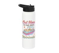 Pontoon Boat Motorboatin Out Here In The Open Lake Life Stainless Steel Insulated Water Bottle