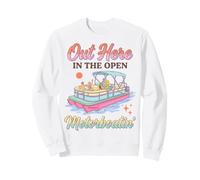 Pontoon Boat Motorboatin out Here In The Open Lake Life Sudadera