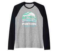 Pontoon First Mate Crew Capitán Amante de la navegación Camiseta Manga Raglan