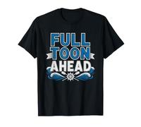 Pontoon Full Speed Ahead Lake Boat Captain Humor Toon Camiseta