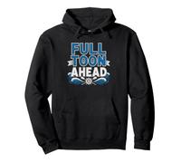 Pontoon Full Speed Ahead Lake Boat Captain Humor Toon Sudadera con Capucha