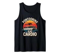 Pontooning es mi Cardio Divertido pontón del Lago Camiseta sin Mangas