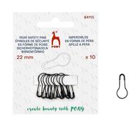 Pony Alfileres de Seguridad de Bronce, 22mm, Negras - Paquete de 10