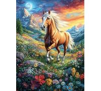 Pony Corriendo Puzzle 1000 Piezas Cartón Grueso para Adultos Y Adolescentes Cuentos de Hadas de Animales Salvajes fantásticos Ocio Doméstico Terapia Relajación Mejor Valorado Idea De Regalo 1000 PCS