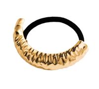 Pony Cuff - Lazos de metal para cola de caballo con banda elástica, exquisito accesorio de cuerda para el pelo, peinados elegantes, elegante soporte para esposa y madre, dorado, 1.57 x 1.57 pulgadas