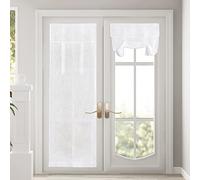 PONY DANCE Cortina de Puerta Translúcida con Adhesivas Cortina de Puerta Interior Protección de la Intimidad Cortinas de Cocina para Puerta Decoración Hogar, 70 x 180 CM, Blanco, 2 Piezas