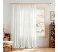 PONY DANCE Cortina Dormitorio Translucida de 3 Metros, Sheer Curtain for Living Room Filtrado de Luz con Furncidas 1 Pieza para Salon/Balcon,300x245cm(AnxAl),Blanco