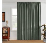 PONY DANCE Cortinas 3 Metros con Ganchos para Rieles, Cortinas Termicas Aislantes Opacas de Ventanas para Salon/Dormitorio/Separador 1 Panel,300x260cm(AnxAl),Verde Gris