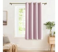 PONY DANCE Cortinas Aislantes Termicas Frio y Calor con Ojales Cortinas Infantiles Niña Opaca Ventanas Cortas, 140x180 CM (Ancho x Alto), Rosa Claro, 1 Pieza