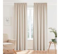 PONY DANCE Cortinas Beige Salon Modernas 2 Piezas para Rieles con Ganchos, Visillos de Lino Translucidas 2 Piezas para Dormitorio/Puerta/Comedor,140x280cm