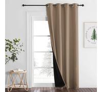 PONY DANCE Cortinas Dormitorio Matrimonio Cortina Opaca Termica Aislante con Ojales 140x240 CM Cortinas de Salon Cortinas 100% Blackout 1 Pieza Cortinas Habitacion, Moca