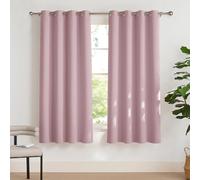 PONY DANCE Cortinas Dormitorio Niña Cortina Rosa Cortinas Opacas 2 Piezas Cortinas Termicas Aislantes Frio y Calor Cortinas Infantiles, 140x175 CM, Rosa Claro