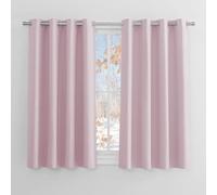 PONY DANCE Cortinas Dormitorio Niña Cortinas Opacas Termicas 2 Piezas Cortinas Termicas Aislantes Frio y Calor con Ojales Cortinas Infantiles, 140x145 CM, Rosa Claro