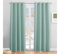 PONY DANCE Cortinas Infantiles Niño Cortina Opaca Termica Aislante con Ojales Cortinas Opacas Termicas 2 Piezas, 132x210 CM, Verde Clar