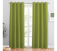 PONY DANCE Cortinas Infantiles Niño, Opacas Termicas Aislante Frio y Calor con Ojales, Curtinas for Living Room Salon, 2 Piezas, 140x220 CM, Verde