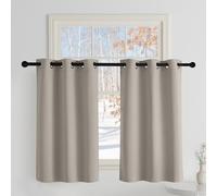 PONY DANCE Cortinas Opacas 2 Piezas para Cocina Cortinas Aislantes Termicas Frio y Calor Decorativas Curtains For Living Room Blakout con Ojales,106x90cm,Arena