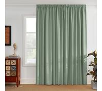 PONY DANCE Cortinas Opacas Largas para Salon/Dormitorio Matrimonio， Cortinas Termicas Aislantes Separador de Ambiente con Ganchos para Rieles 1 Piezas,200x245cm,Verde Salvia