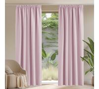 PONY DANCE Cortinas Termicas Aislantes Frio Dormitorio Juvenil Cortinas Opacas 2 Piezas Ventana para Riel Infantiles Niña, 140x245 CM, Rosa Claro