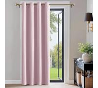 PONY DANCE Cortinas Termicas con Ojales para Habitacion Infantiles Niña Cortina Opaca Aislante Frio y Calor para Ventanas Largas de Salon Dormitorio, 132x210 CM (Ancho x Alto), Rosa Claro, 1 Pieza