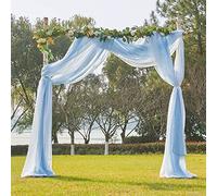PONY DANCE Turquesa Sombra Traslúcida Bufanda Cortinas Cenefa, Decorativa Elegante Telón de Fondo Arco para Boda Exterior/Interior/Fiestas de Cumpleaños, 1 Panel, 548 x 152 cm