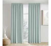 PONY DANCE Visillos Dormitorio de Lino, Cortinas Semi Opacas Verdes con Ganchos para Rieles 2 Piezas para Salon/Balcon/Comedor,140x260cm,Verde Salvia