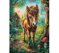 Pony del Bosque Puzzle 500 Piezas Papel Principiantes Animales y Plantas fantásticos Agilidad Mental Actividad Hacer En Grupo Colgar Pared Detalle Cumpleaños 500 PCS