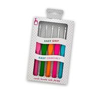 Pony Easy Grip, Easy Crochet, Juego de 5 ganchos de ganchillo, 2,0-4,0 mm