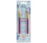 Pony Flair - Agujas de tejer circulares intercambiables de colores a mano, 14 cm (6,50 mm)