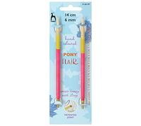 Pony Flair - Agujas de tejer circulares intercambiables de colores a mano, 14 cm (6 mm)