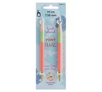 Pony Flair - Agujas de tejer circulares intercambiables de colores a mano, 14 cm (7,50 mm)