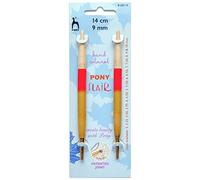 Pony Flair - Agujas de tejer circulares intercambiables de colores a mano, 14 cm (9 mm)