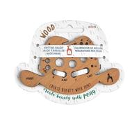 Pony Medidor de Agujas de Tejer en Madera con Diseño de Sombrero de Vaquero - 1 Unidad